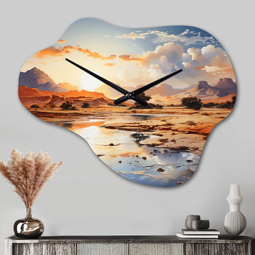 African Sahara Dreams II - Asymmetric Metal Wall Clock